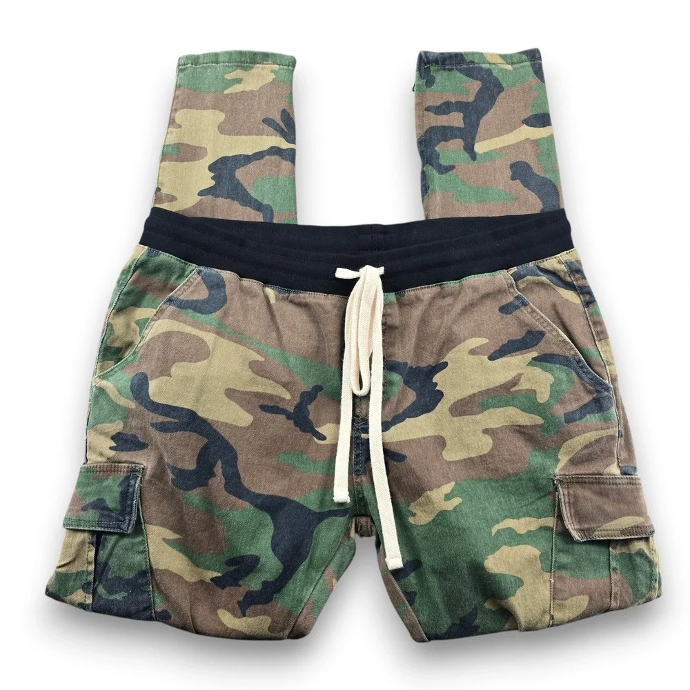 MNML Camo Cargo Pants Mens 2XL Green Good Ankle Zip Slim Tapered Streetwear